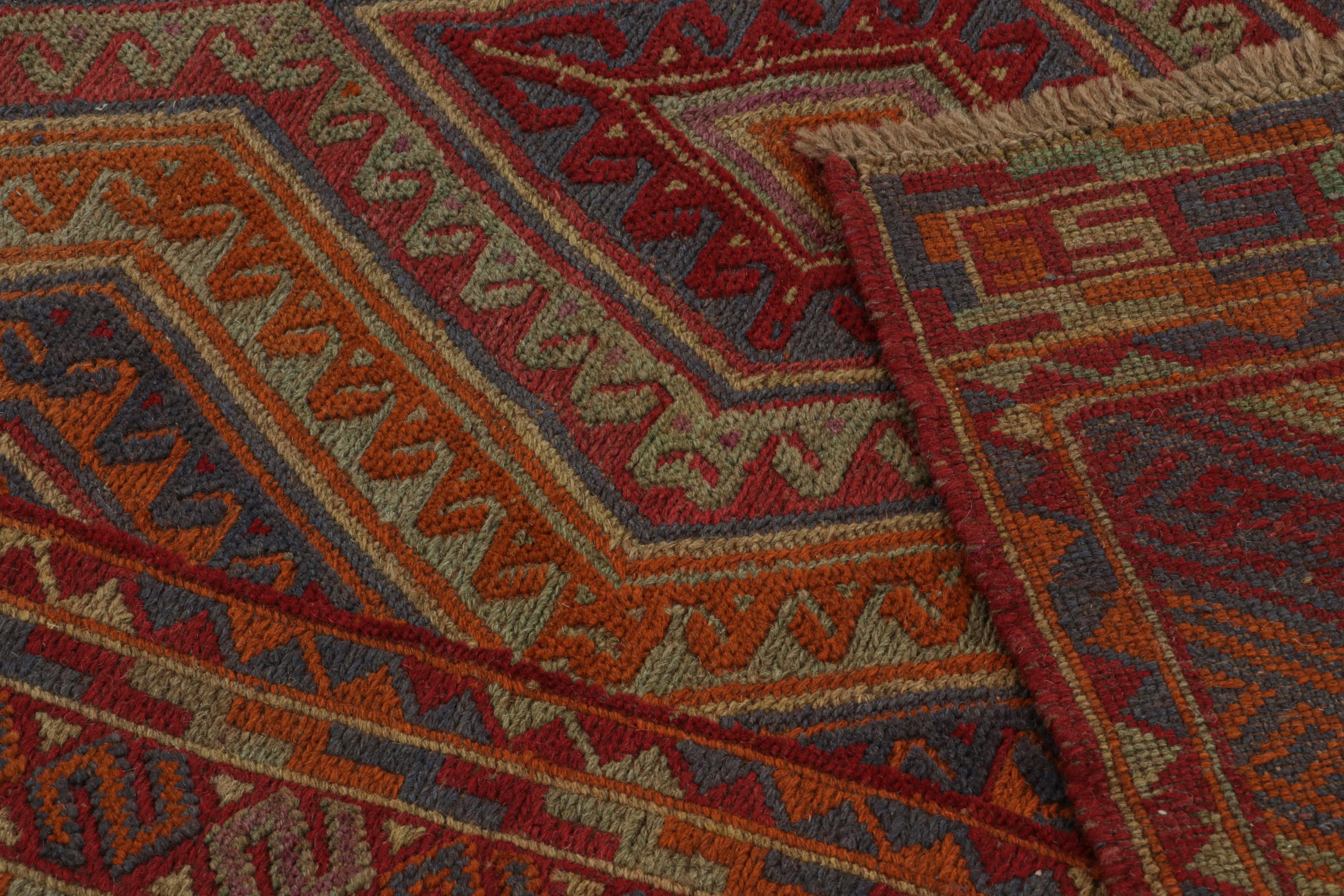 Wool Rug & Kilim’s Mashwani Afghan Baluch with Colorful Geometric Patterns For Sale