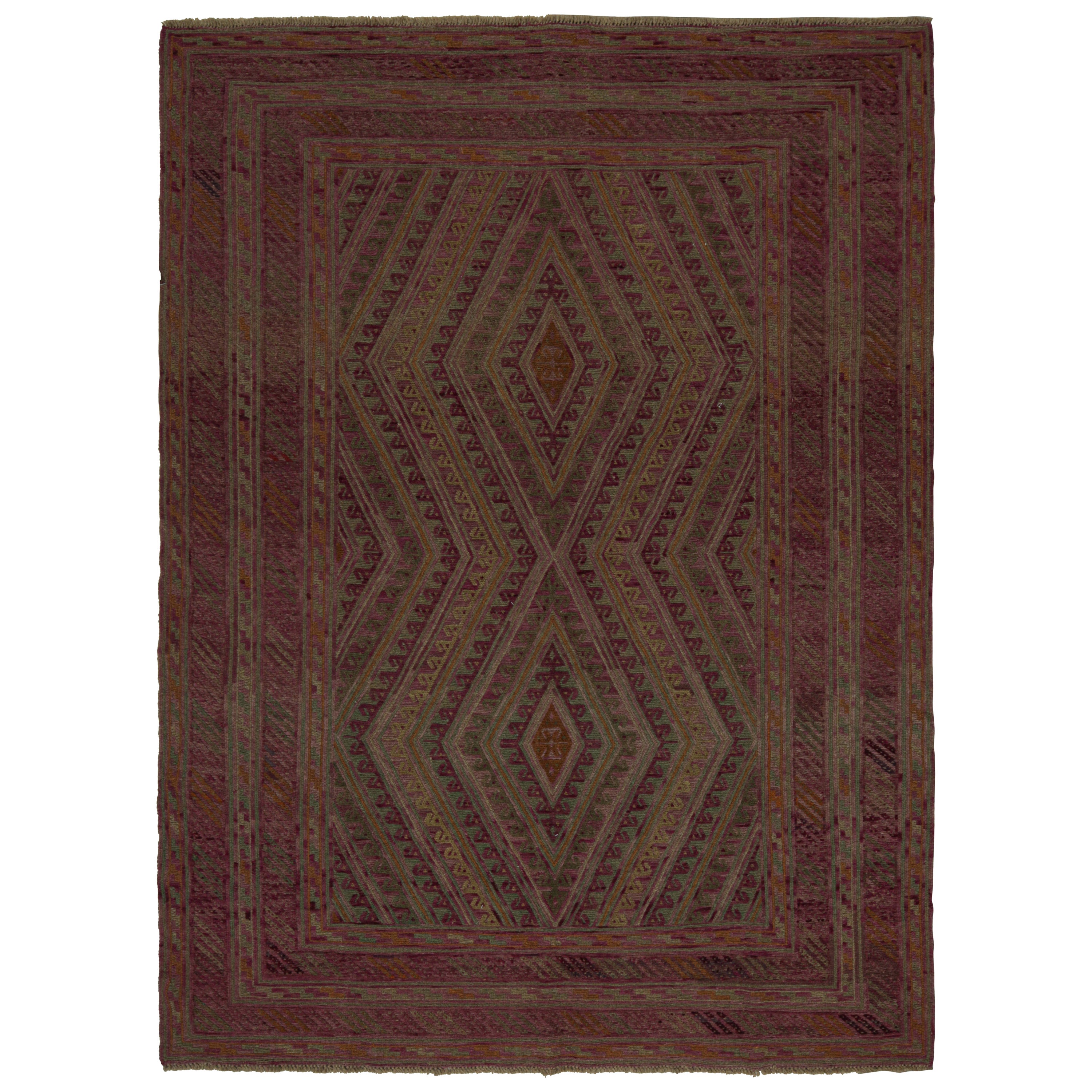 Rug & Kilim: tappeto tribale afghano Mashwani nei toni del ruggine con motivi geometrici in vendita