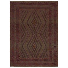 Rug & Kilim’s Mashwani Afghan Tribal Rug in Rust Tones with Geometric Patterns