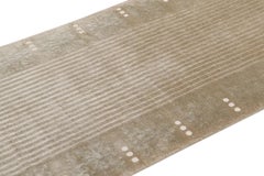 Teppich & Kelim Maze Design Geometrischer Beige-Läufer aus Wolle und Seide