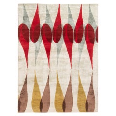 Rug 
Kilim è un tappeto geometrico moderno di metà secolo, in lana bianca e rossa.