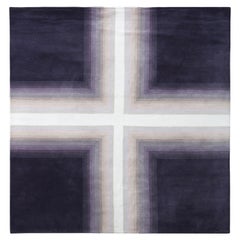 Rug & Kilim - Tappeto moderno di metà secolo con motivo geometrico viola e bianco