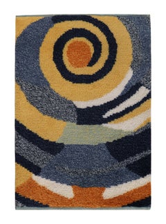 Rug & Kilim’s Mid Century Modern Rug, Polychromatic Geometric Pattern