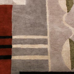 Rug & Kilim’s Mid-Century Modern Silver-Gray and Brown Wool and Silk Custom Rug