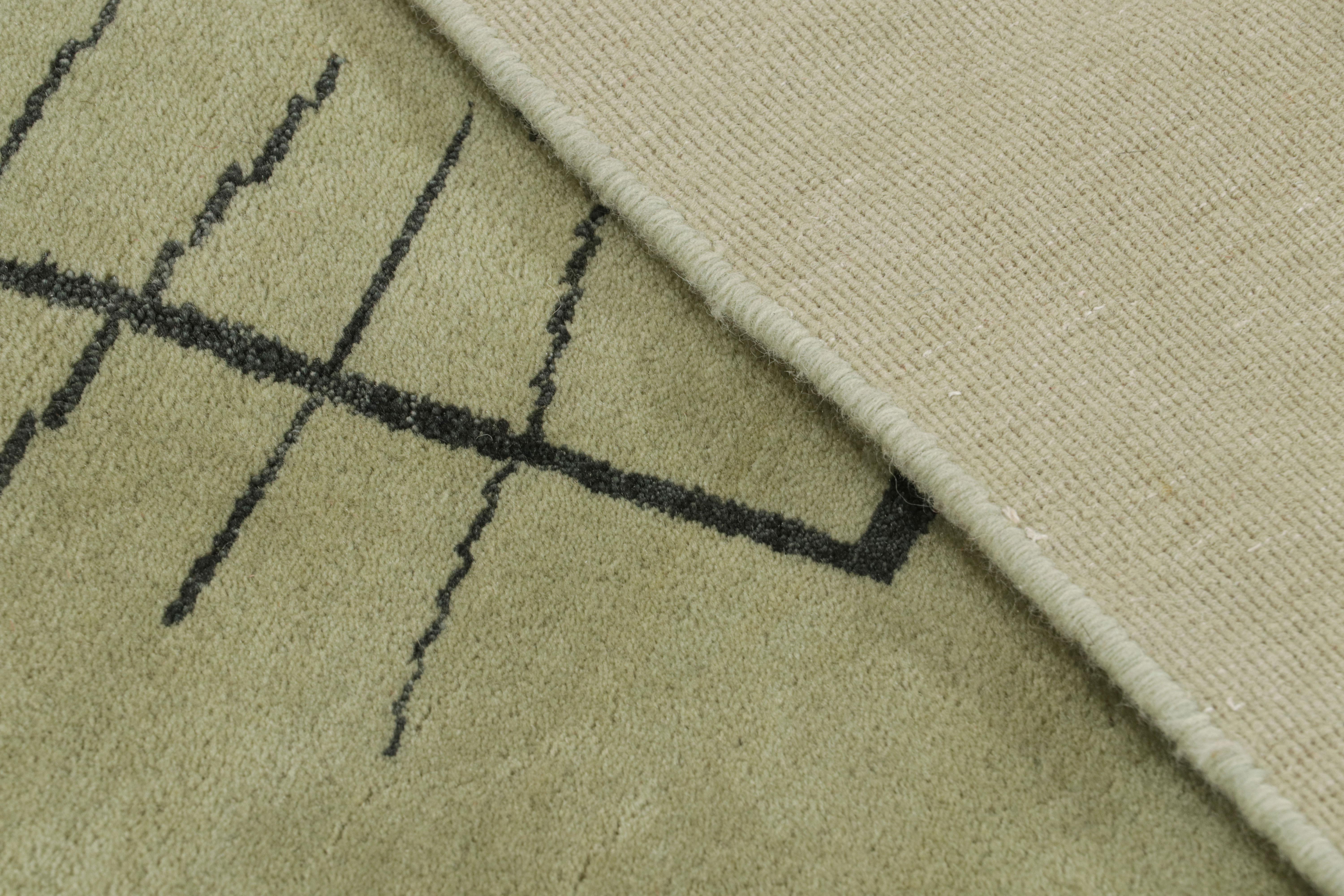 Rug & Kilim's Mid-Century Modern Style Art Rug, Grün, Blau Atomic Age Muster (21. Jahrhundert und zeitgenössisch) im Angebot