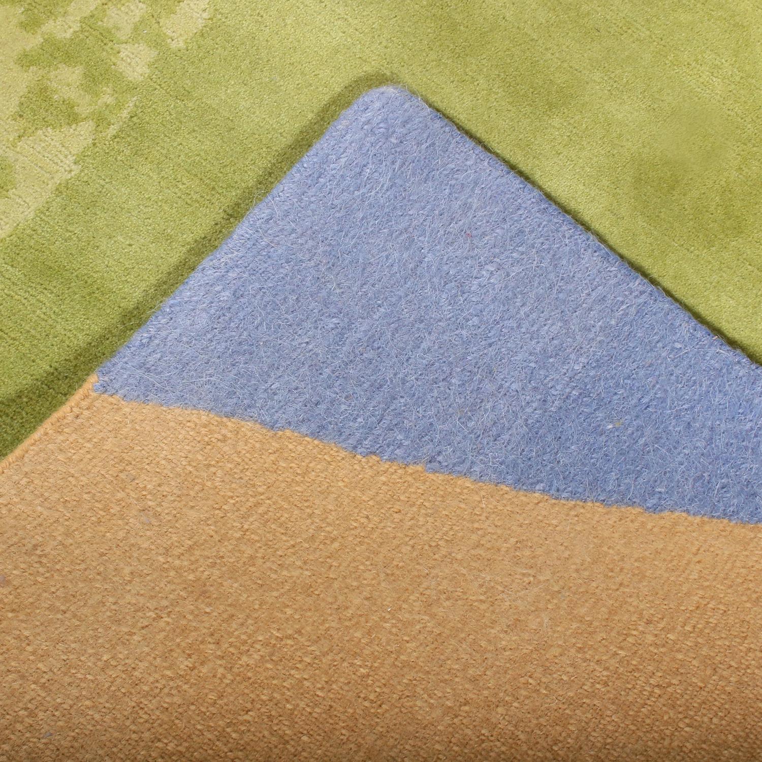 Annodato a mano Rug & Kilim in stile medio moderno, geometrico, multicolore, in lana e seta. in vendita