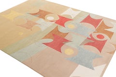 Rug & Kilim’s Mid-Century Modern Style Rug in Beige-Brown Geometric Pattern