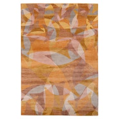 Rug 
Kilim
s Mid-Century Modern Style Teppich in Gold Brown Geometrisches Muster