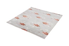 Rug & Kilim's Mid-Century Modern Style Rug in Gray Red Pictorial Pattern