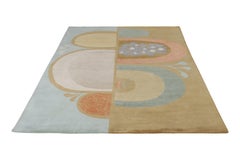 Rug & Kilim’s Mid-Century Modern Style Rug in Green and Blue