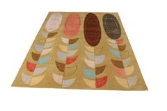 Rug & Kilim’s Mid-Century Modern Style Rug in Green Multicolor Geometric Pattern