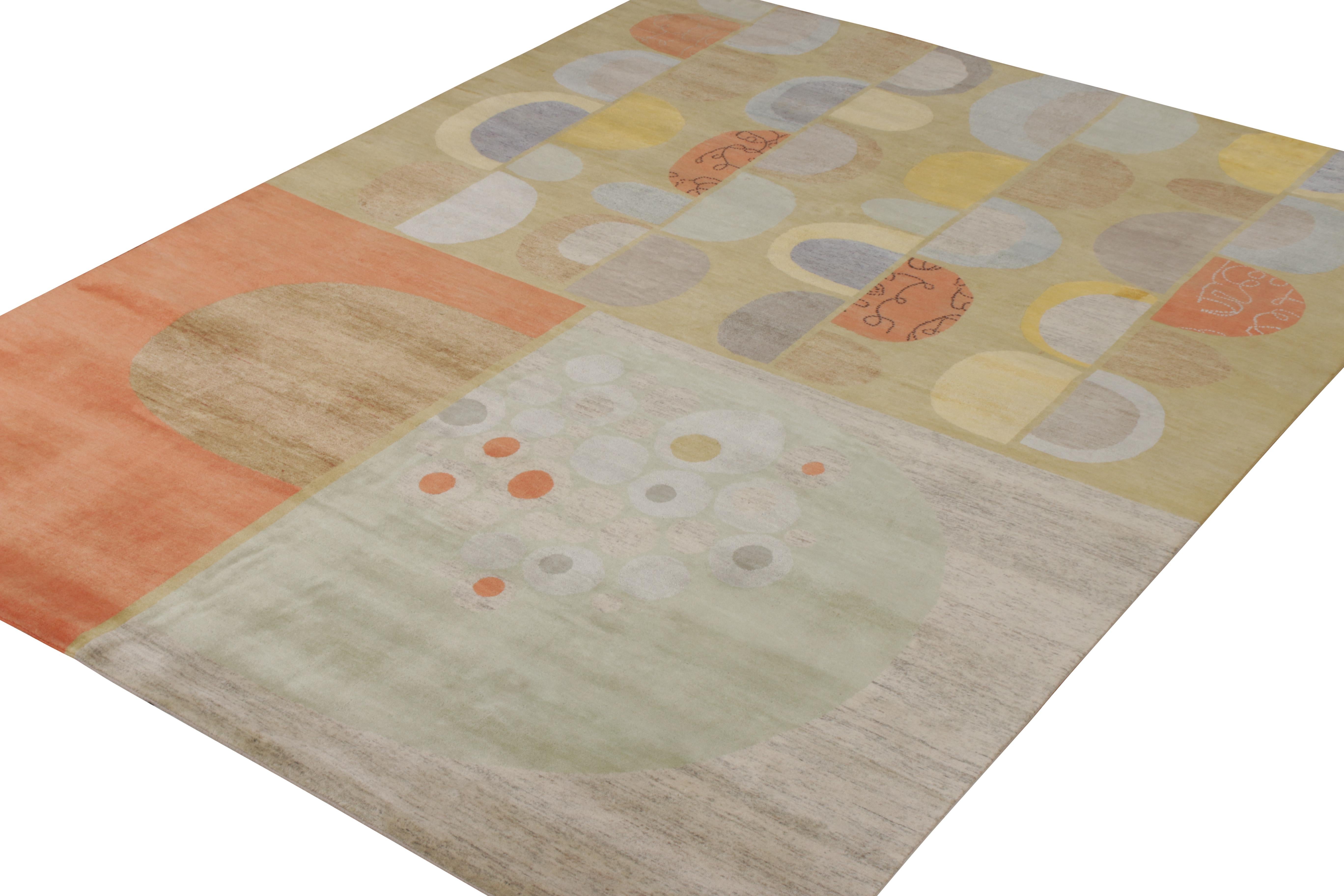 Rug & Kilim's Mid-Century Modern Style Teppich in Multicolor All-Over-Muster (Moderne der Mitte des Jahrhunderts) im Angebot