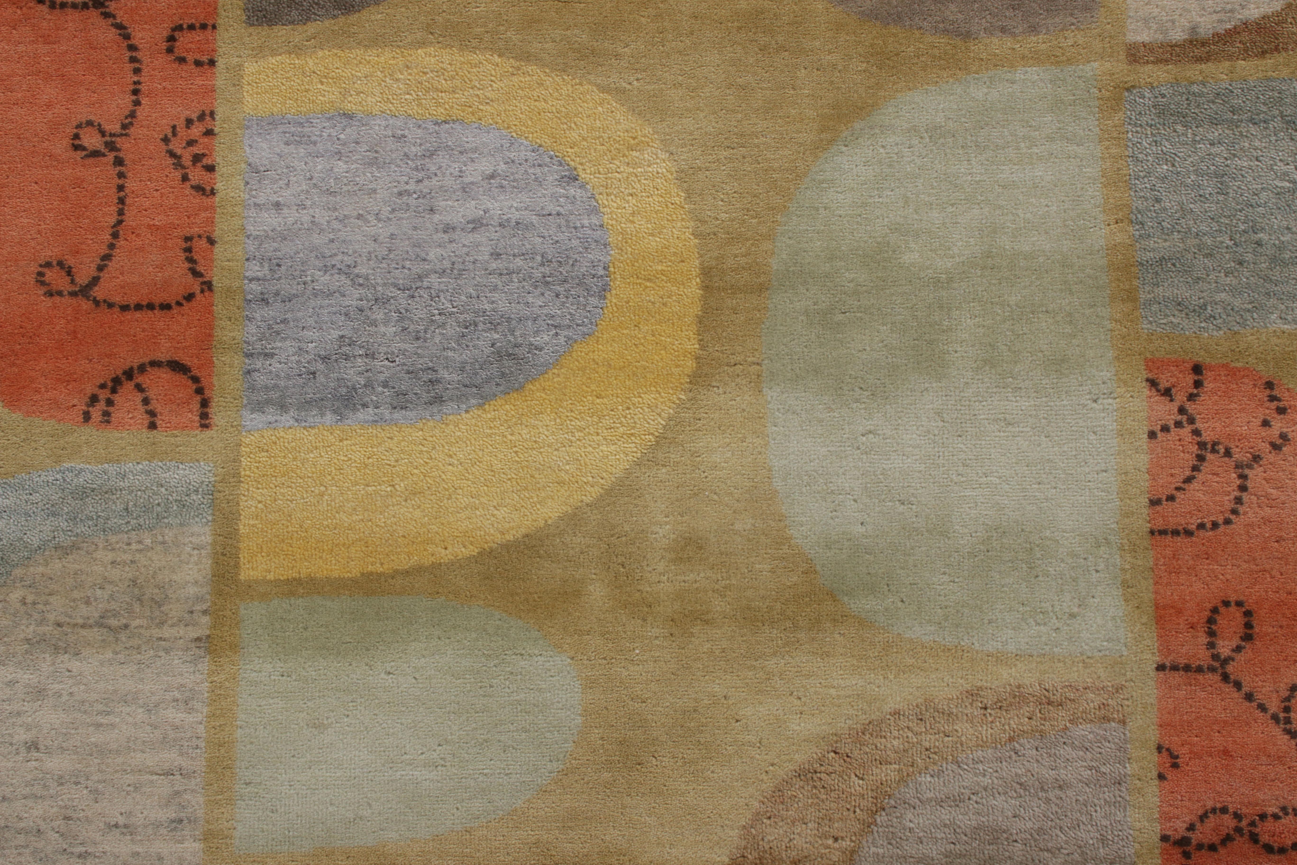 Rug & Kilim's Mid-Century Modern Style Teppich in Multicolor All-Over-Muster (Indisch) im Angebot