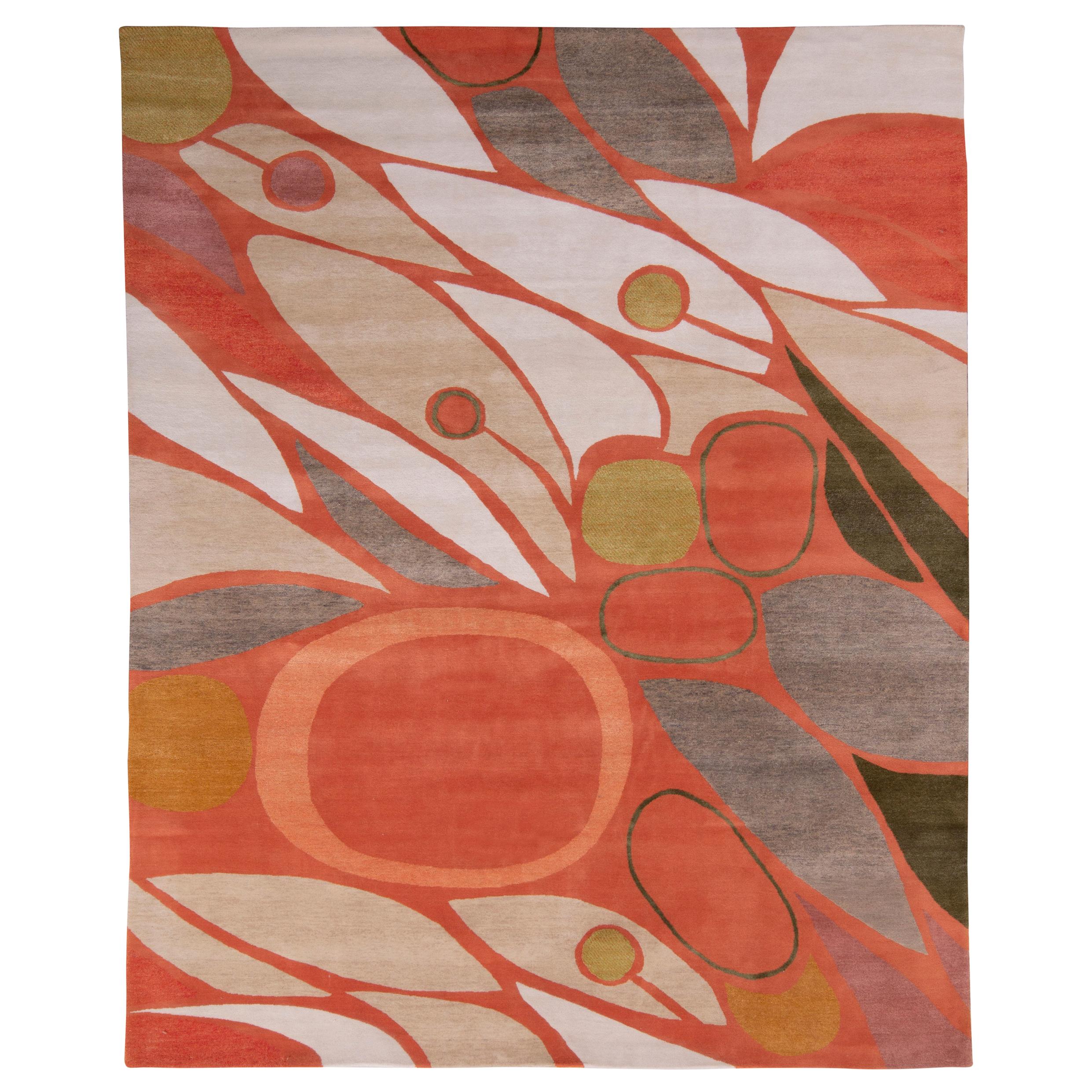 Tapis de style moderne du milieu du siècle de Rug
Kilim à motif orange et blanc all over