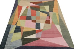 Alfombra de estilo moderno de mediados de siglo con motivos geométricos policromáticos de Rug & Kilim