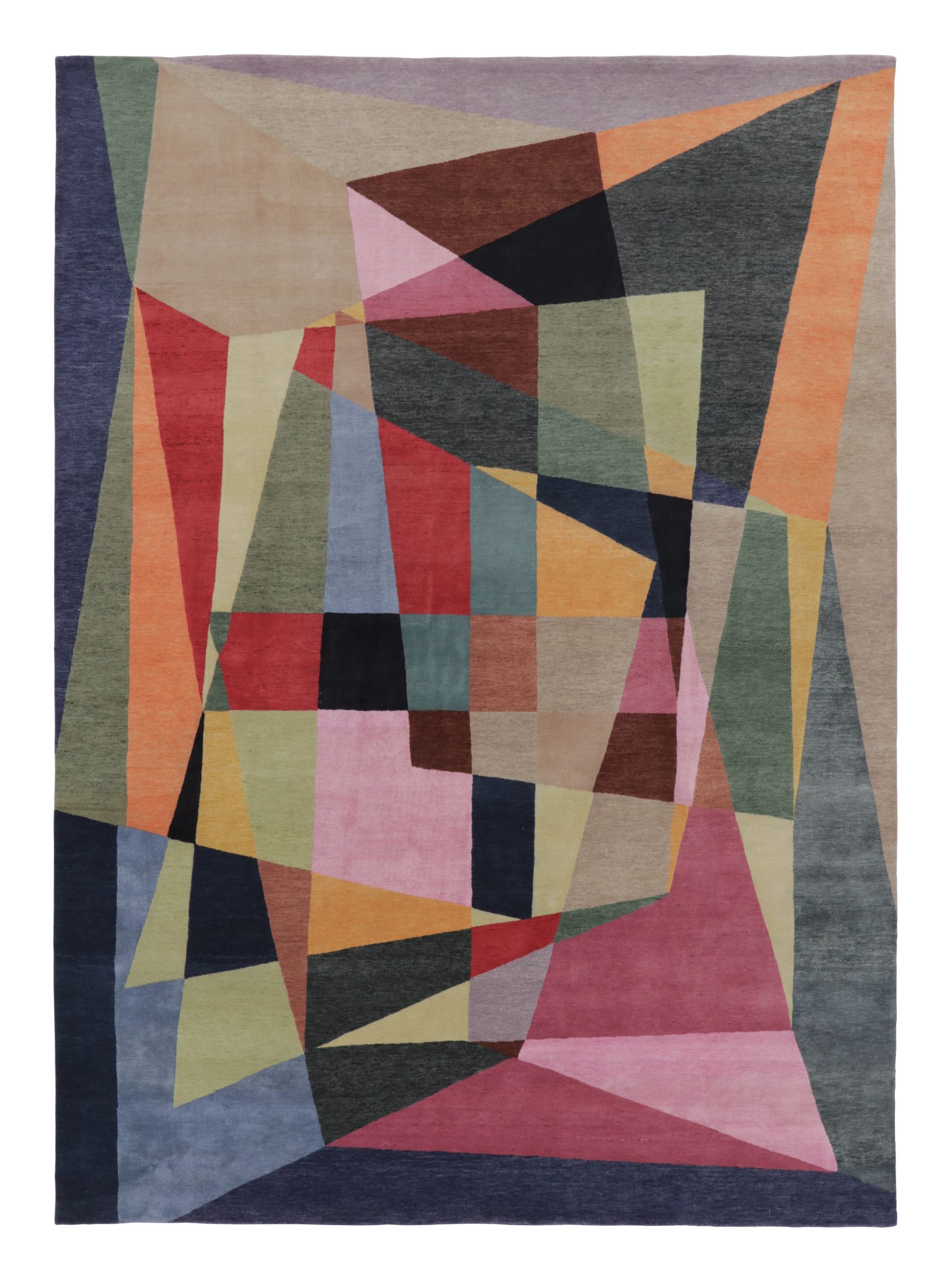 Rug & Kilim's Mid Century Modern Style Rug in Polychromatic Geometric Patterns