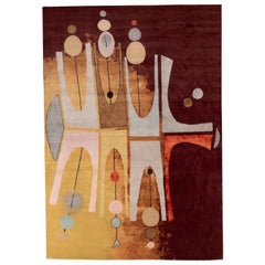 Tapis de style moderne du milieu du siècle de Rug
Kilim à motif géométrique rouge et or