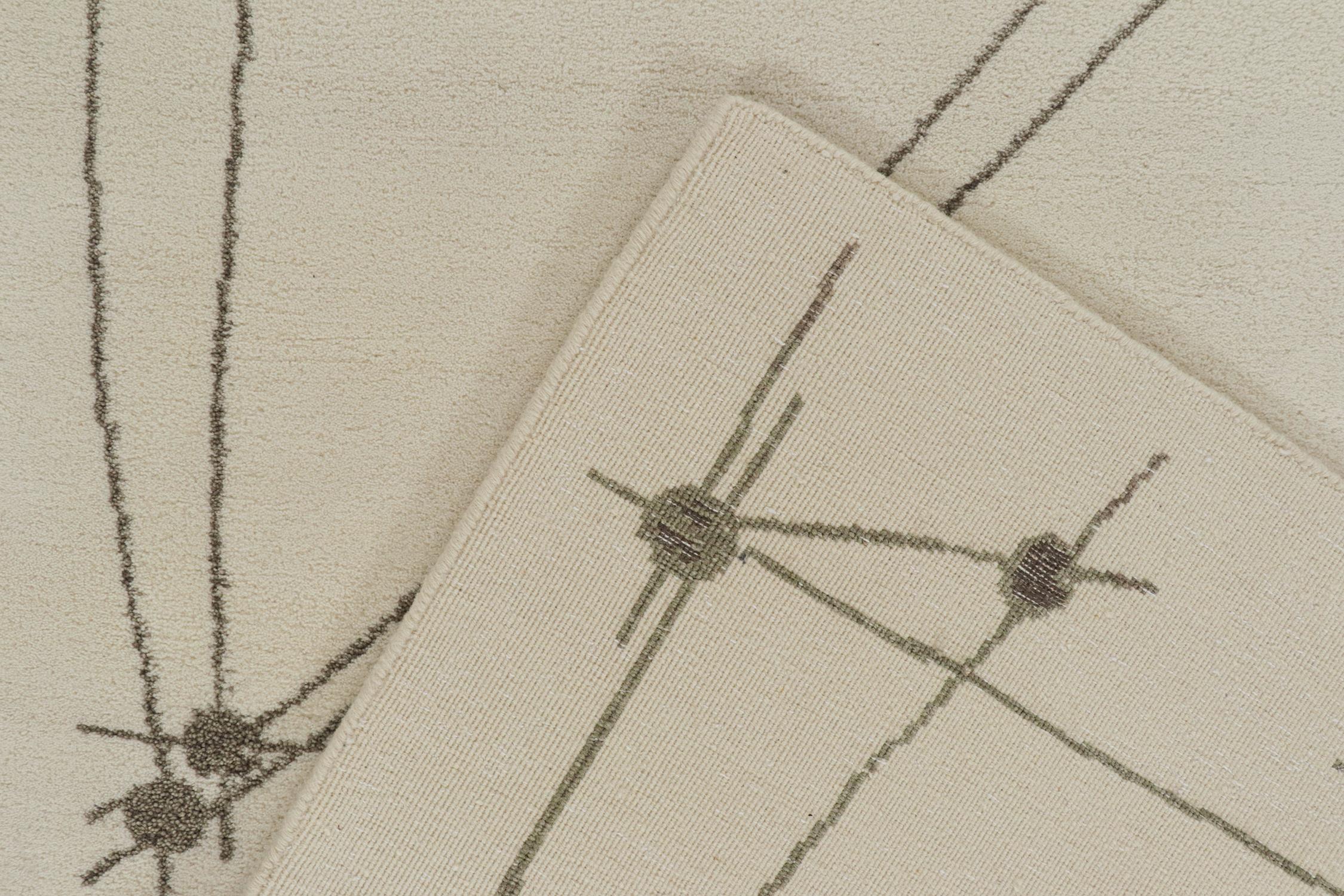 Rug & Kilim's Mid-Century Modern Style Teppich in Weiß und Grau Geometrisch gemustert (21. Jahrhundert und zeitgenössisch) im Angebot