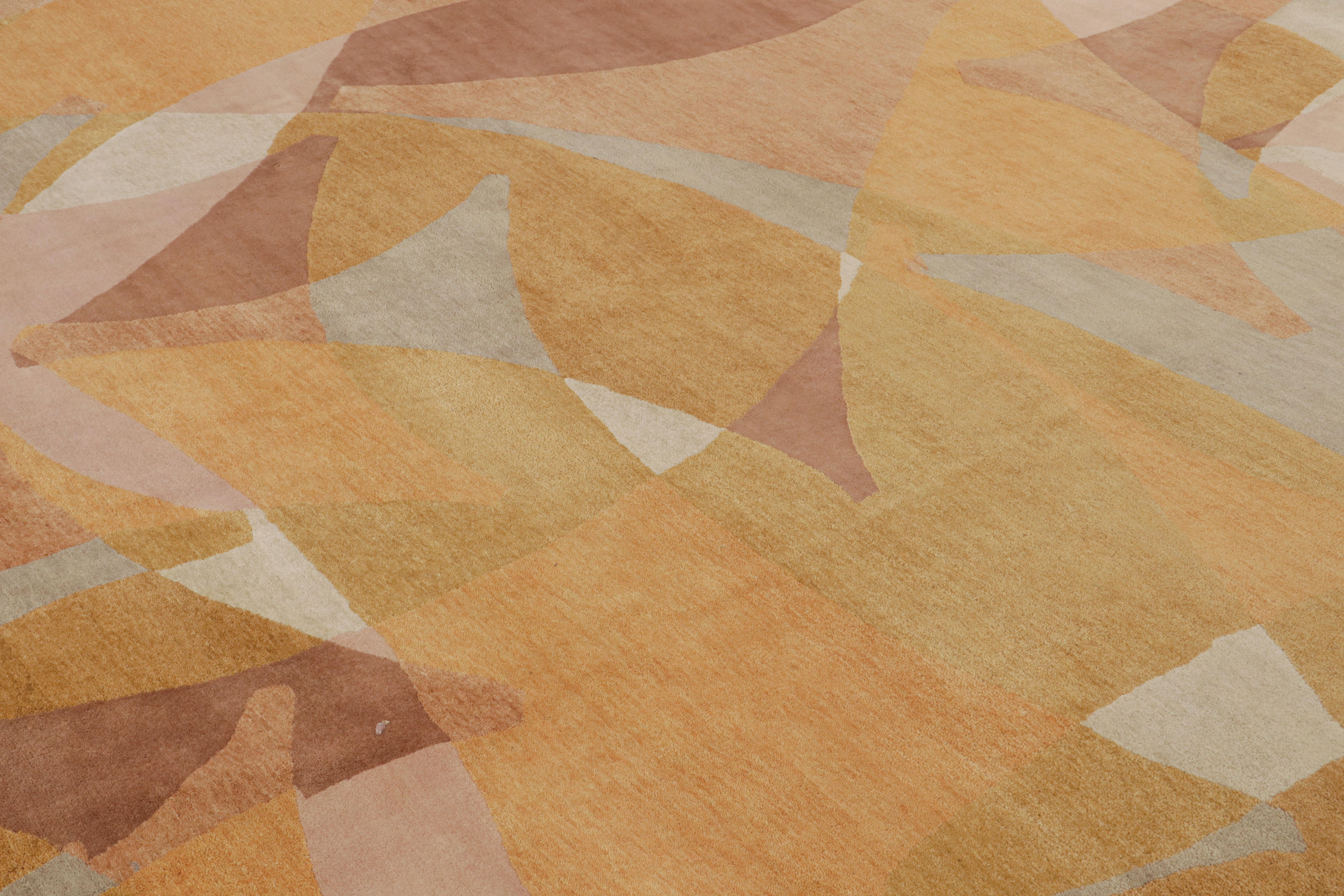 Rug & Kilim's Mid-Century Modern Style Teppich mit geometrischen Mustern (Handgeknüpft) im Angebot