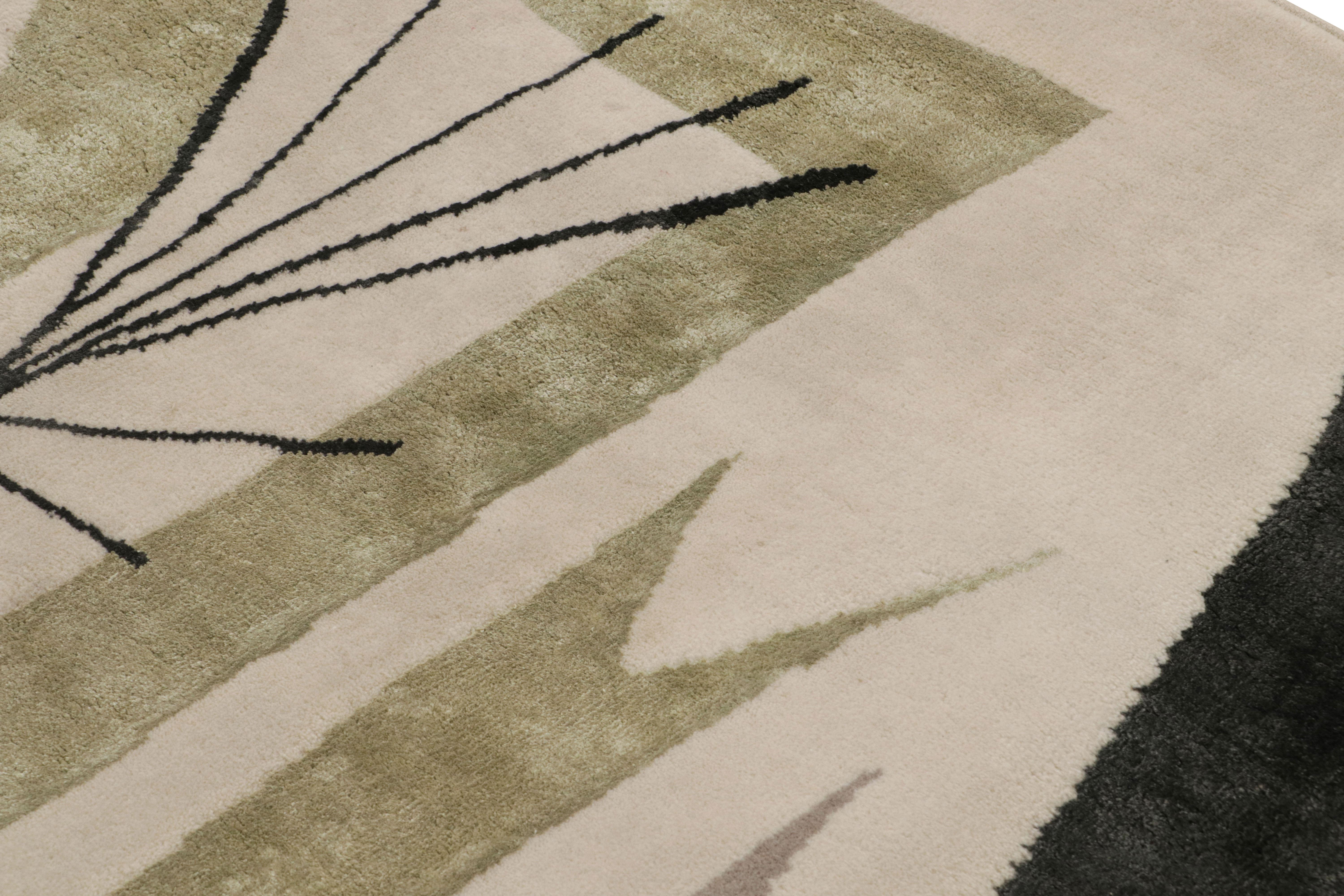 Noué à la main Tapis de style moderne du milieu du siècle à motifs géométriques de Rug & Kilim en vente