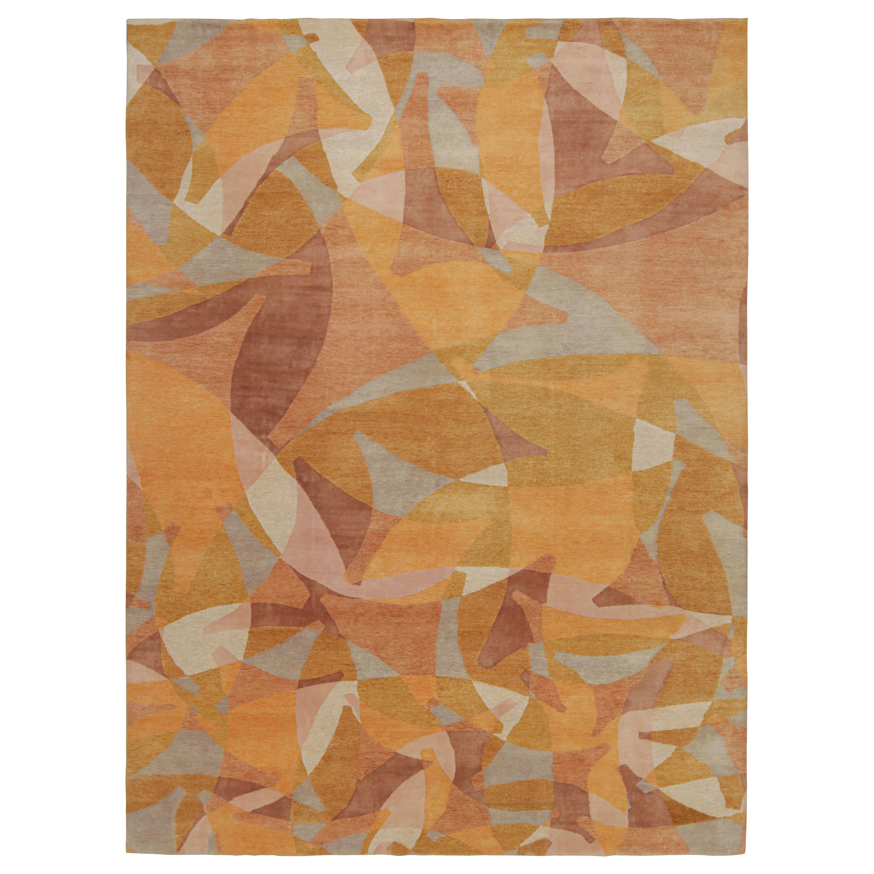 Rug & Kilim’s Mid-Century Modern Style Rug with Geometric Patterns