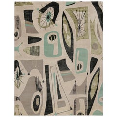 Rug & Kilim’s Mid-Century Modern Style Rug with Geometric Patterns