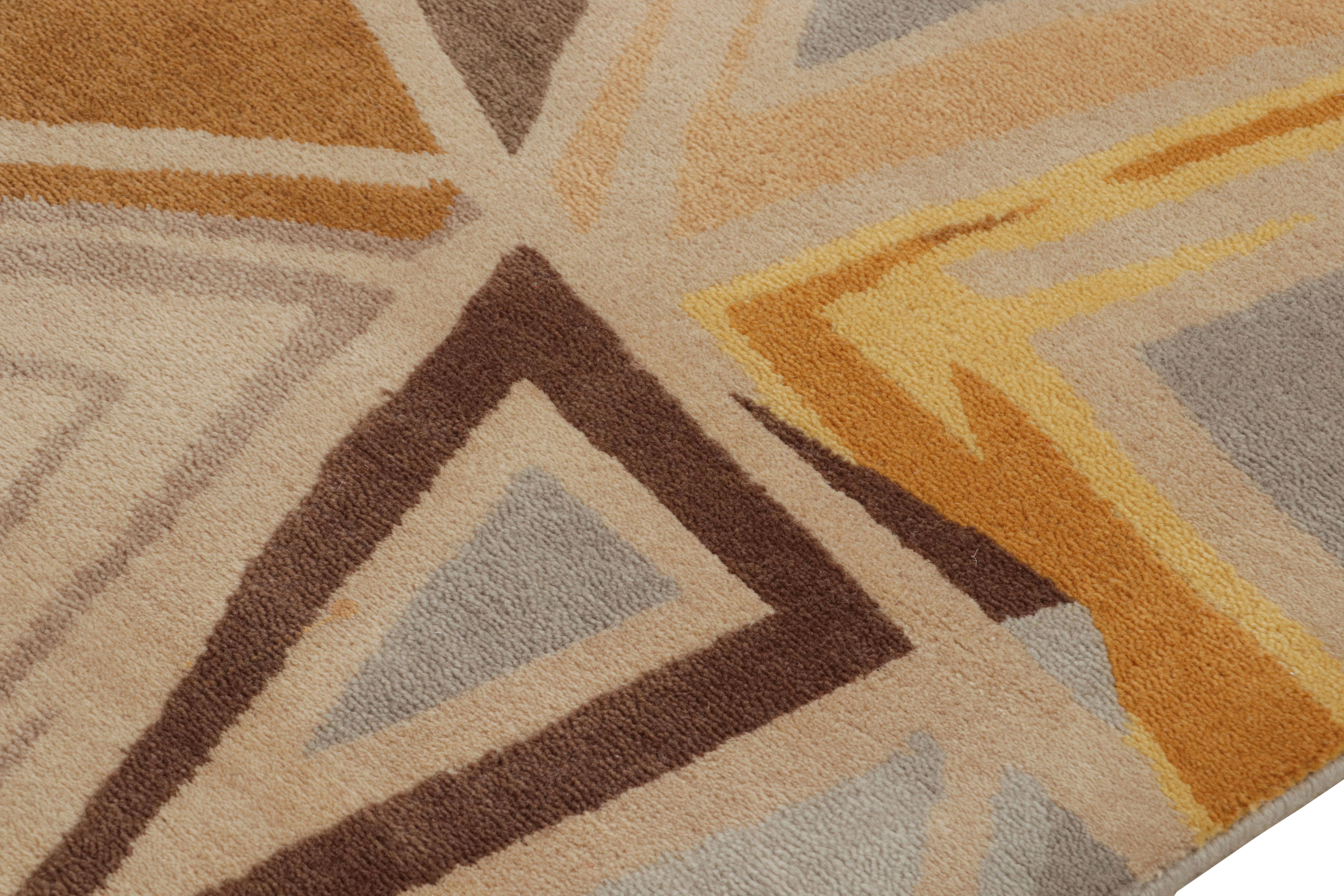 Alfombra de calle de estilo moderno de mediados de siglo con diseño geométrico de Rug & Kilim Anudado a mano en venta