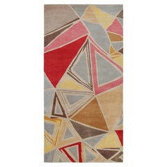 Rug & Kilim's Mid-Century Modern Style Läufer Teppich in geometrischem Muster