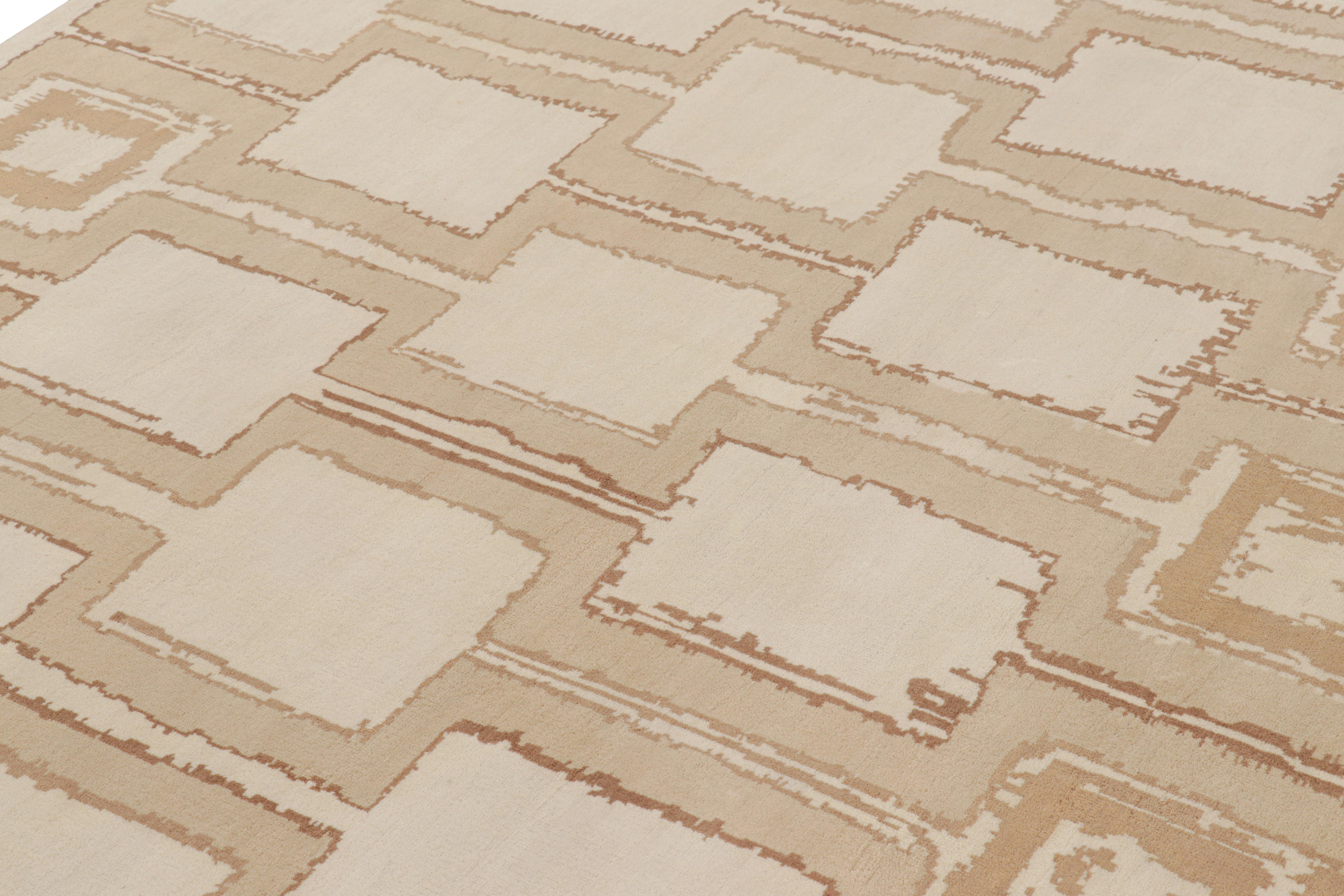 Questo tappeto moderno 6x6 è un'entusiasmante novità della collezione di tappeti Mid-Century Modern di Rug & Kilim. Annodato a mano in lana, è un'audace rivisitazione dell'estetica postmoderna degli anni '50 mai vista prima in questa qualità. 

Sul