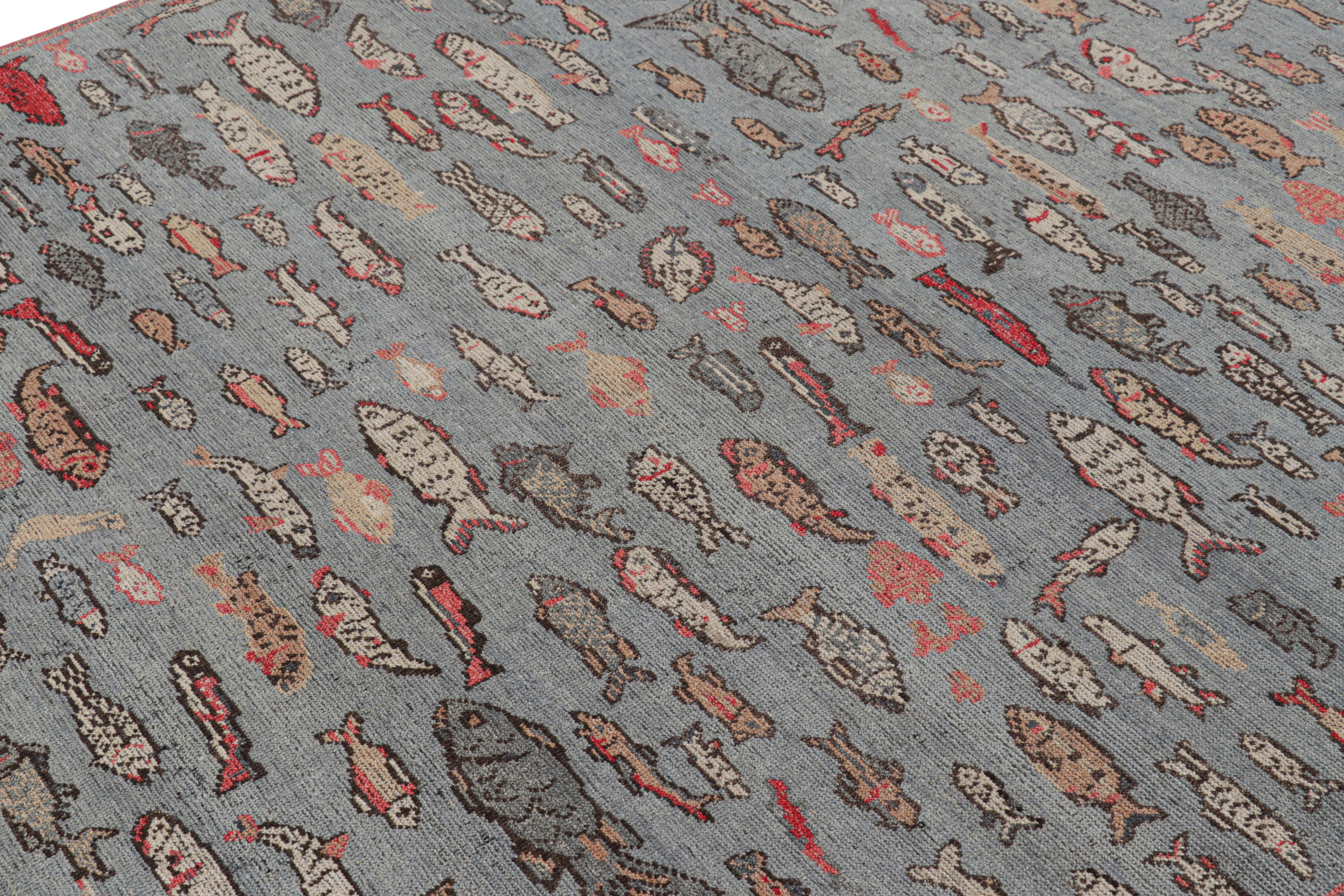 Hand-knotted in a special blend of Ghazni wool, this 6x8 pictorial rug is a bold new addition to the Burano Collection—a luxurious new exploration of important classics and period pieces. 

On the Design: 

This piece is particularly inspired by