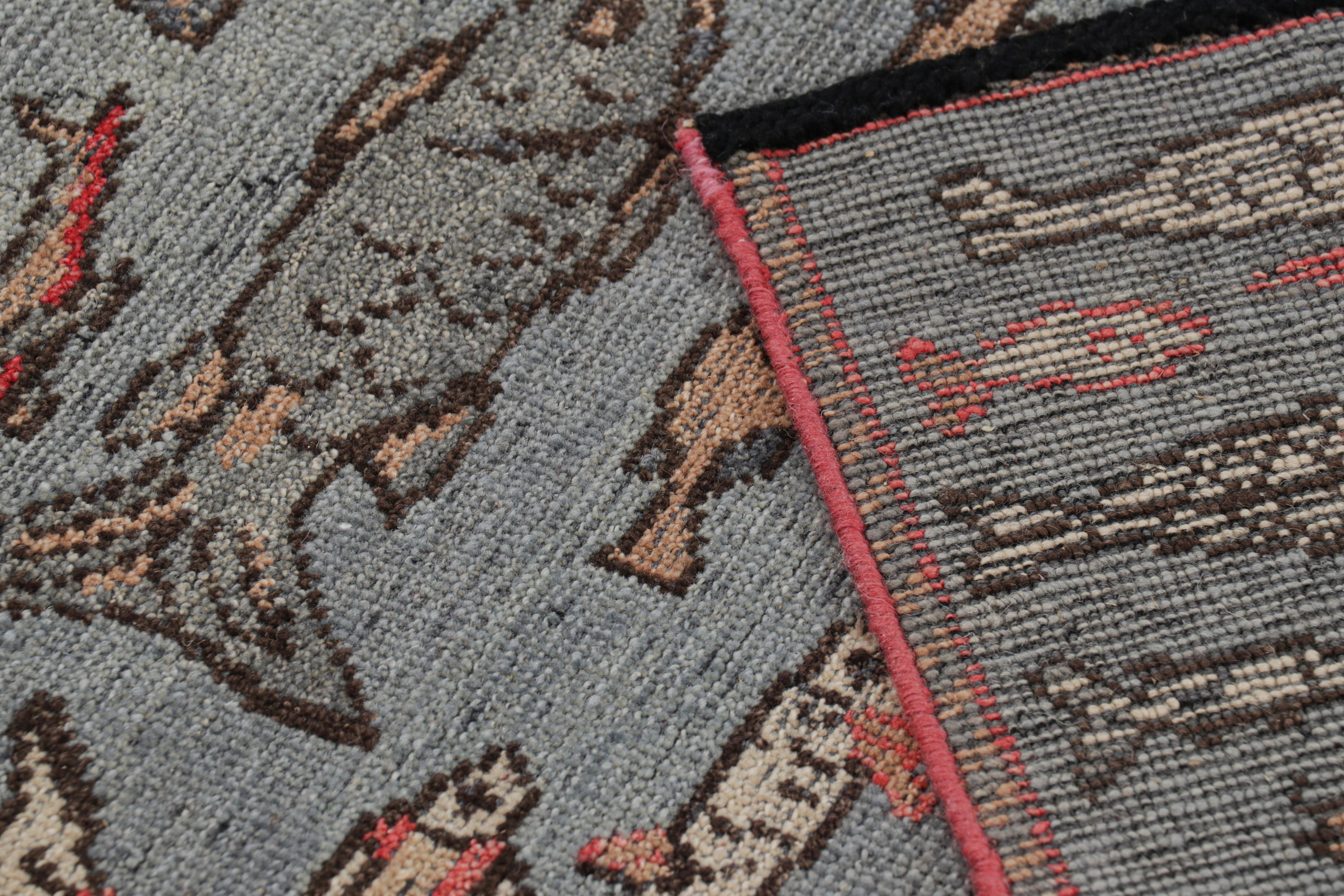 Wool Rug & Kilim’s Mid-Century Style Rug in Blue with Colorful Fish Pictorials For Sale