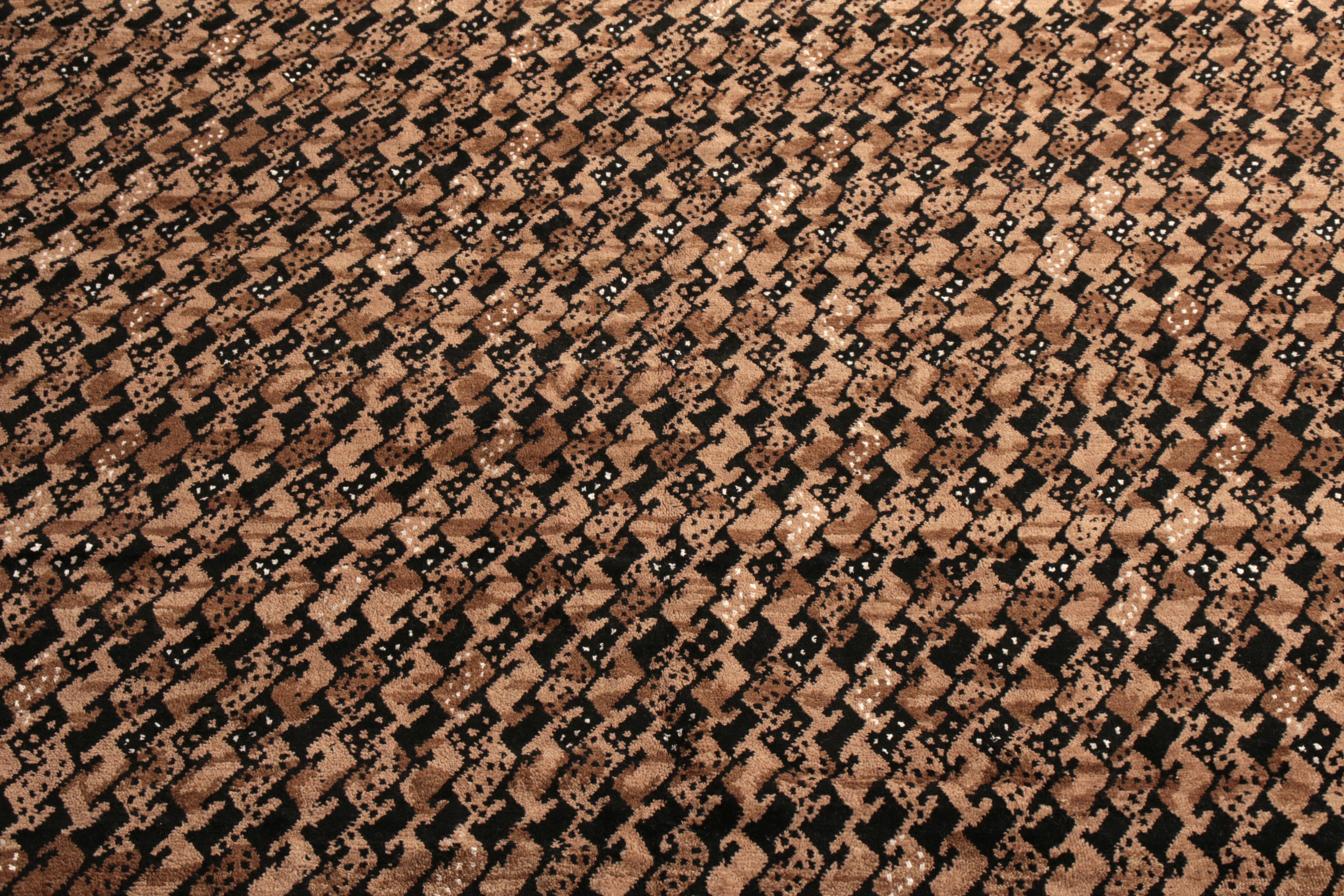 Alfombra de estilo escandinavo de mediados de siglo Rug & Kilim Moqueta beige-marrón-negro Escandinavo moderno en venta
