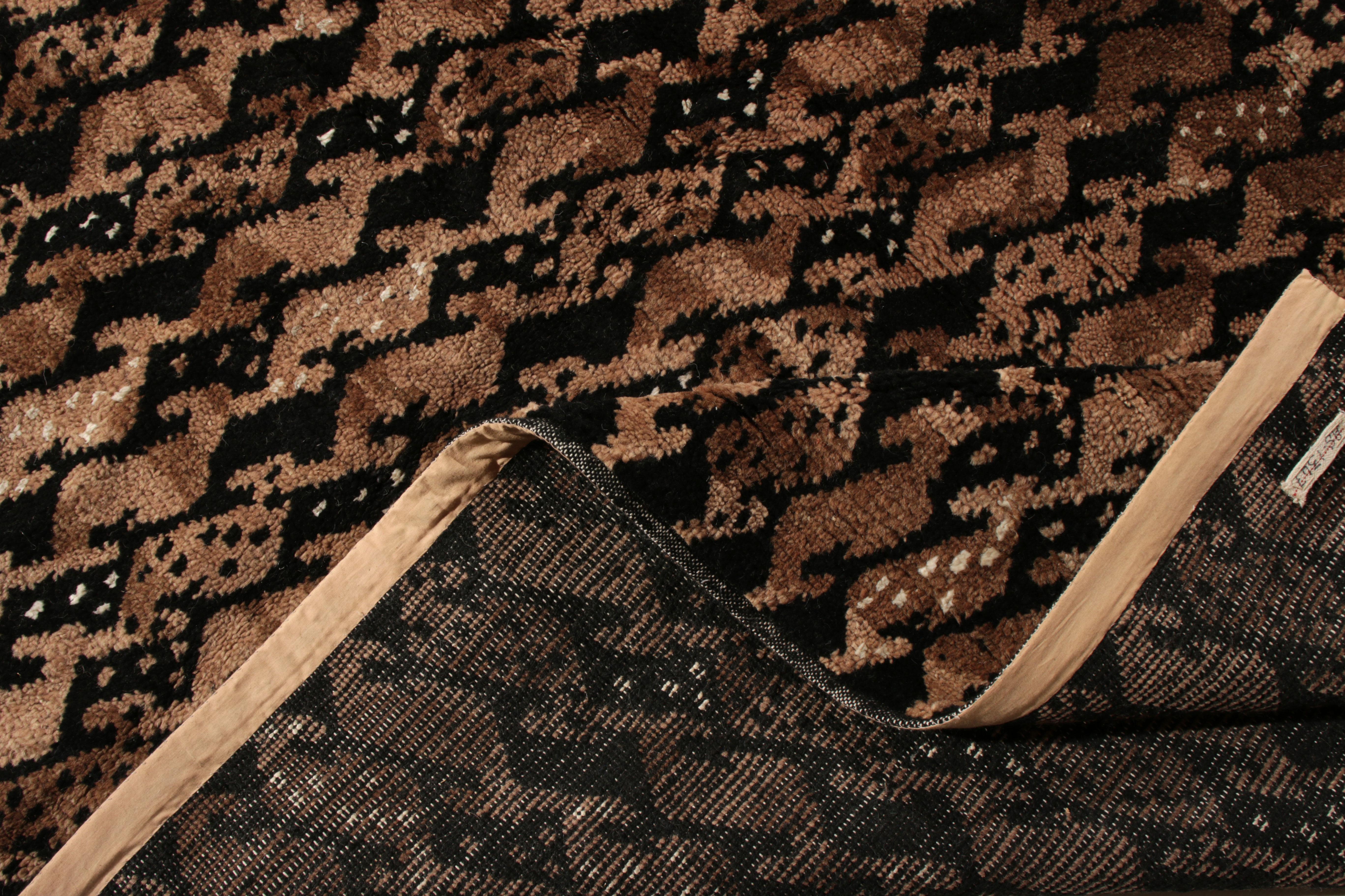 Alfombra de estilo escandinavo de mediados de siglo Rug & Kilim Moqueta beige-marrón-negro Tejido a mano en venta
