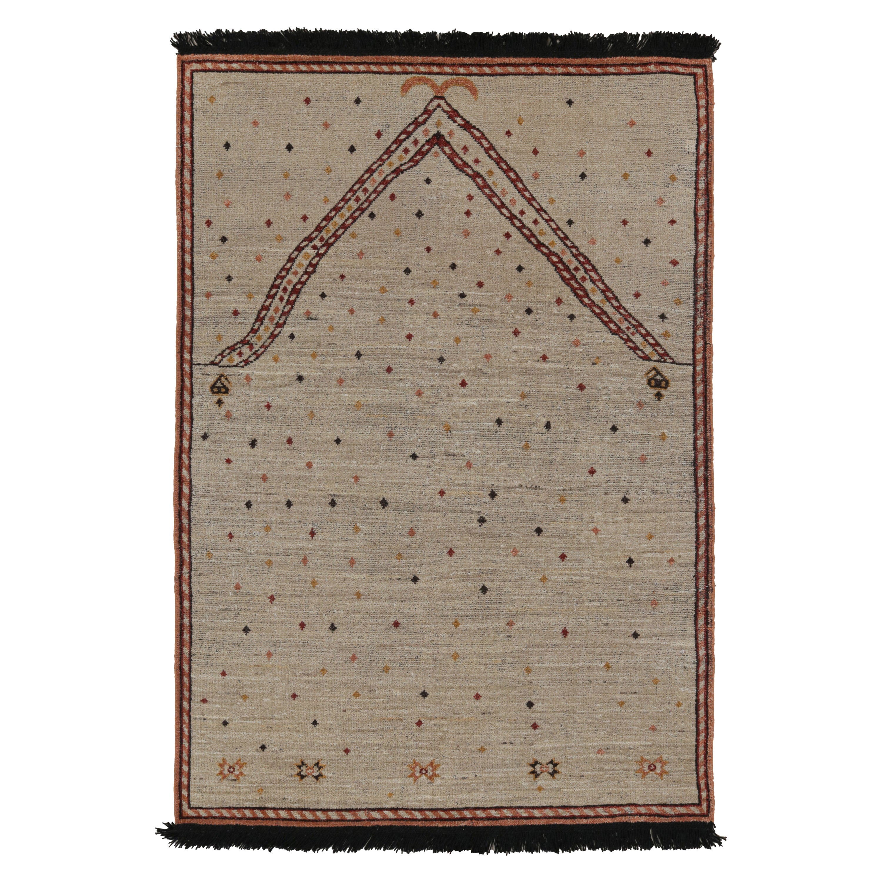 Rug & Kilim's Mihrab Style Teppich in Beige mit geometrischen Mustern