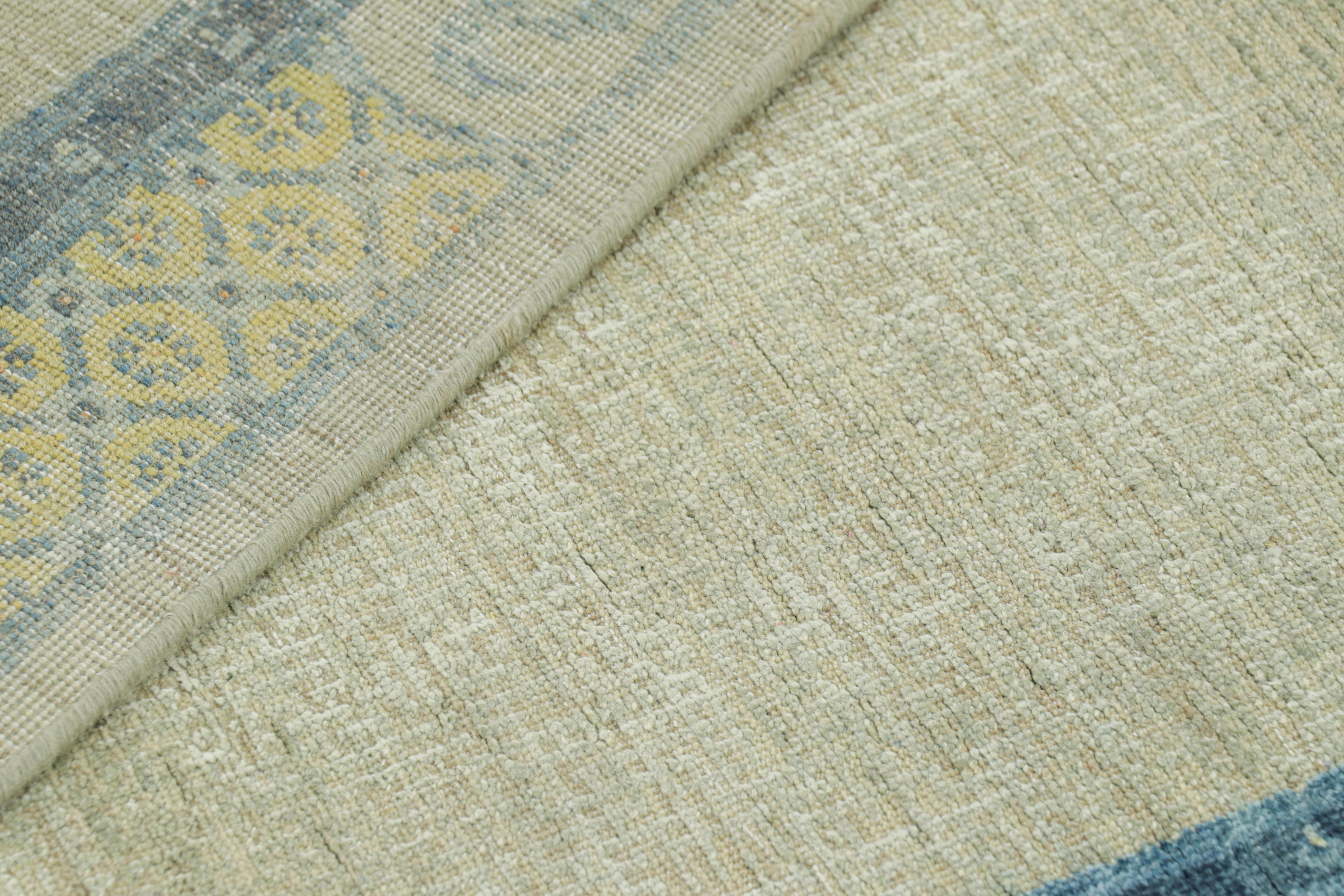 Contemporary Rug & Kilim’s Ming Dynasty Style Custom Rug Design in Beige and Blue Pictorials For Sale