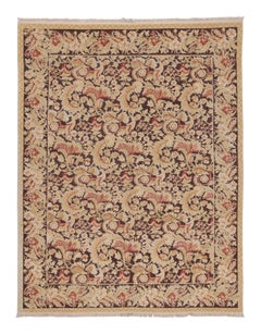 Rug & Kilim's Modern 18th Century Style Wool Rug Brown and Beige All-Over Floral (Tapis de laine moderne du 18e siècle)