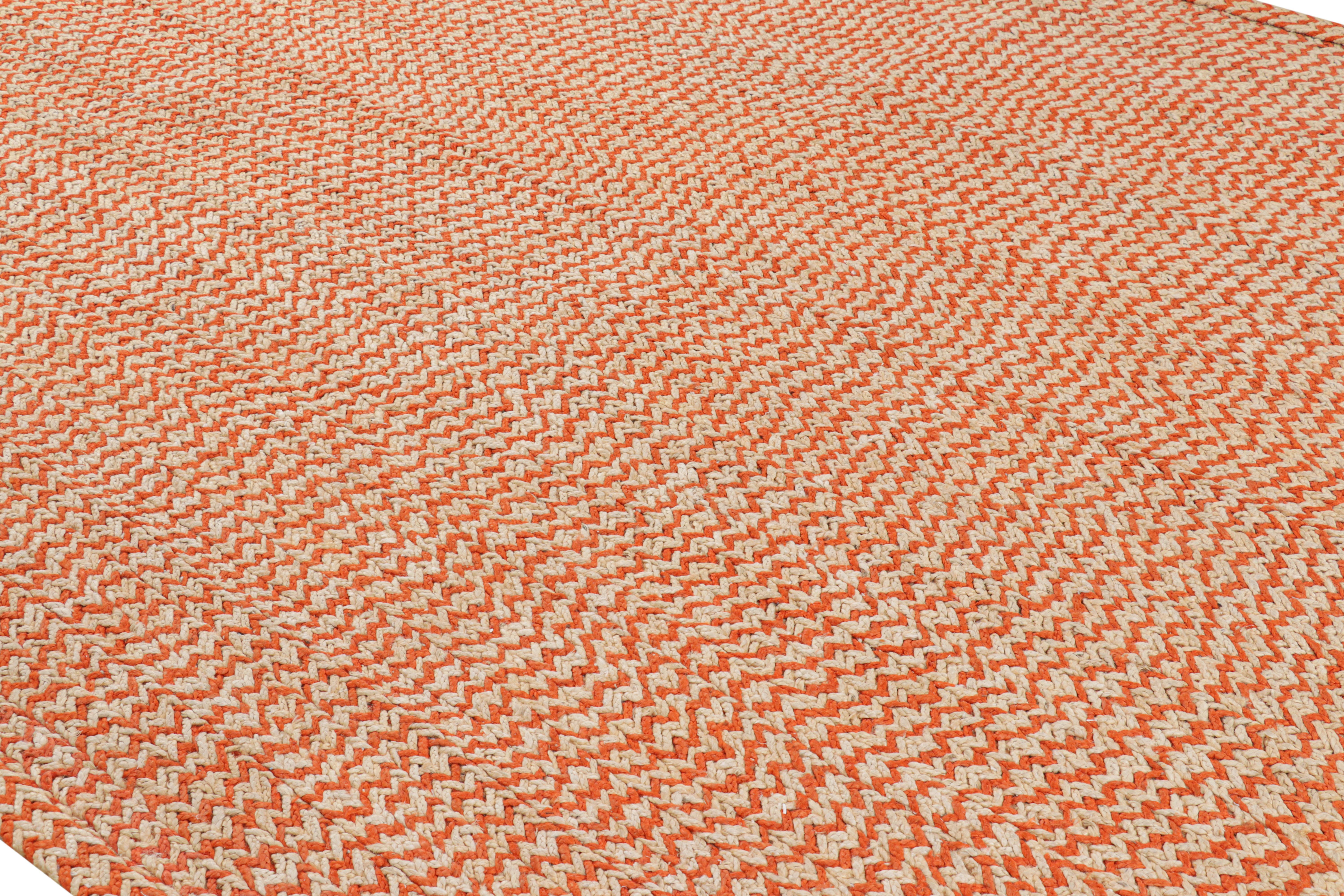 This 9x13 rug is the latest addition to Rug & Kilim’s coveted Modern collection. This hand-braided piece is crafted using Abaca—an all-natural eco-friendly fiber valued for its exceptional strength.  

On the Design: 

This contemporary rug features