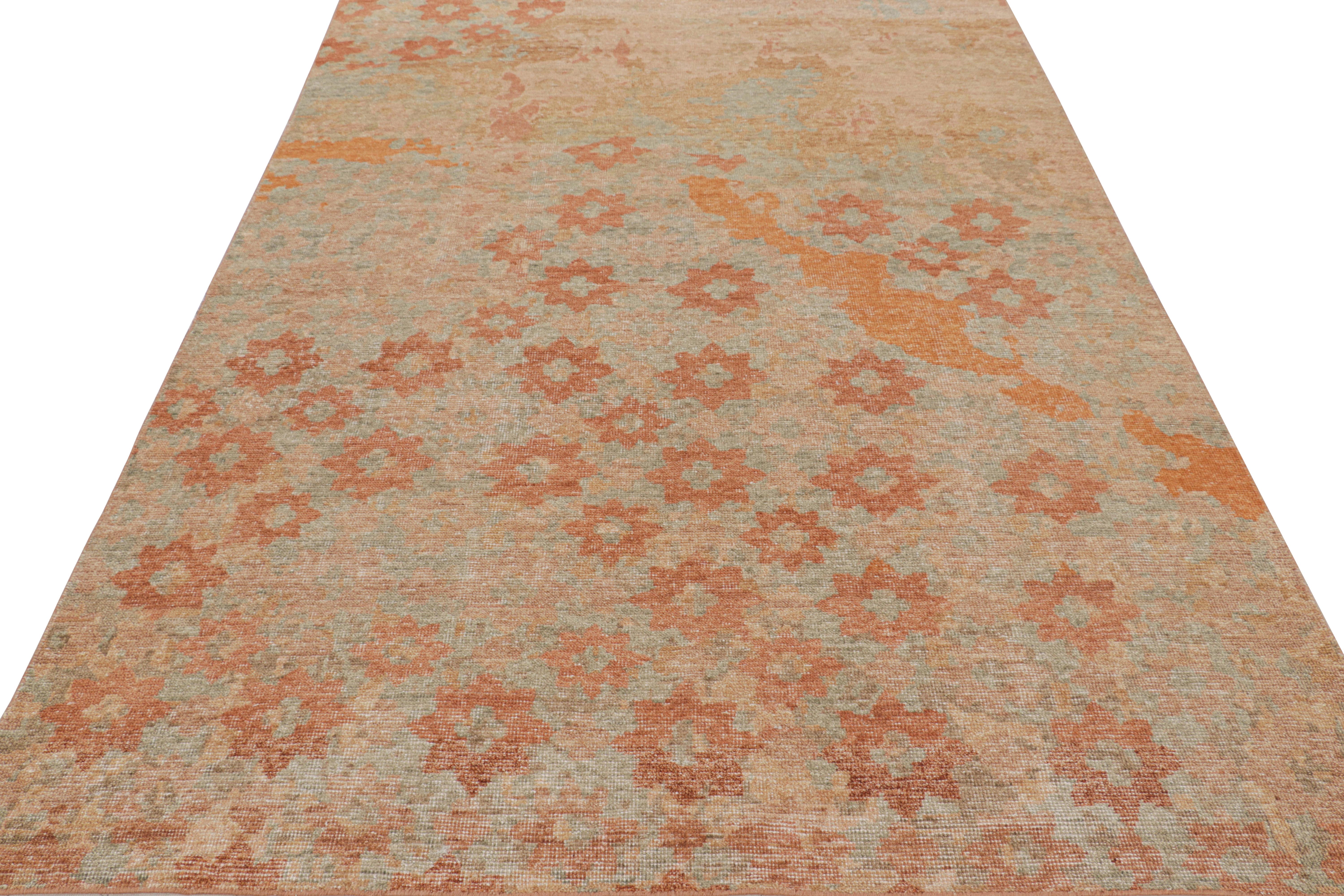 Rug & Kilim's Moderner abstrakter Kunstteppich mit bunten Blumenmustern (Handgeknüpft) im Angebot