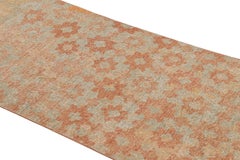Rug & Kilim’s Modern Abstract Art Runner Rug in Beige-Brown with Floral Patterns