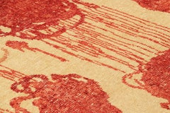 Rug & Kilim’s Modern Abstract Art Square Rug in Beige-Brown with Floral Patterns