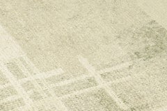 Rug & Kilim’s Modern Abstract Custom Rug Sample in Sage Green and Cream Tones