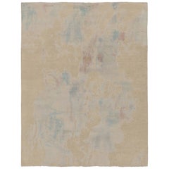 Rug 
Kilim’s Modern Abstract Rug, Ice Blue Painterly Patterns over Cream White