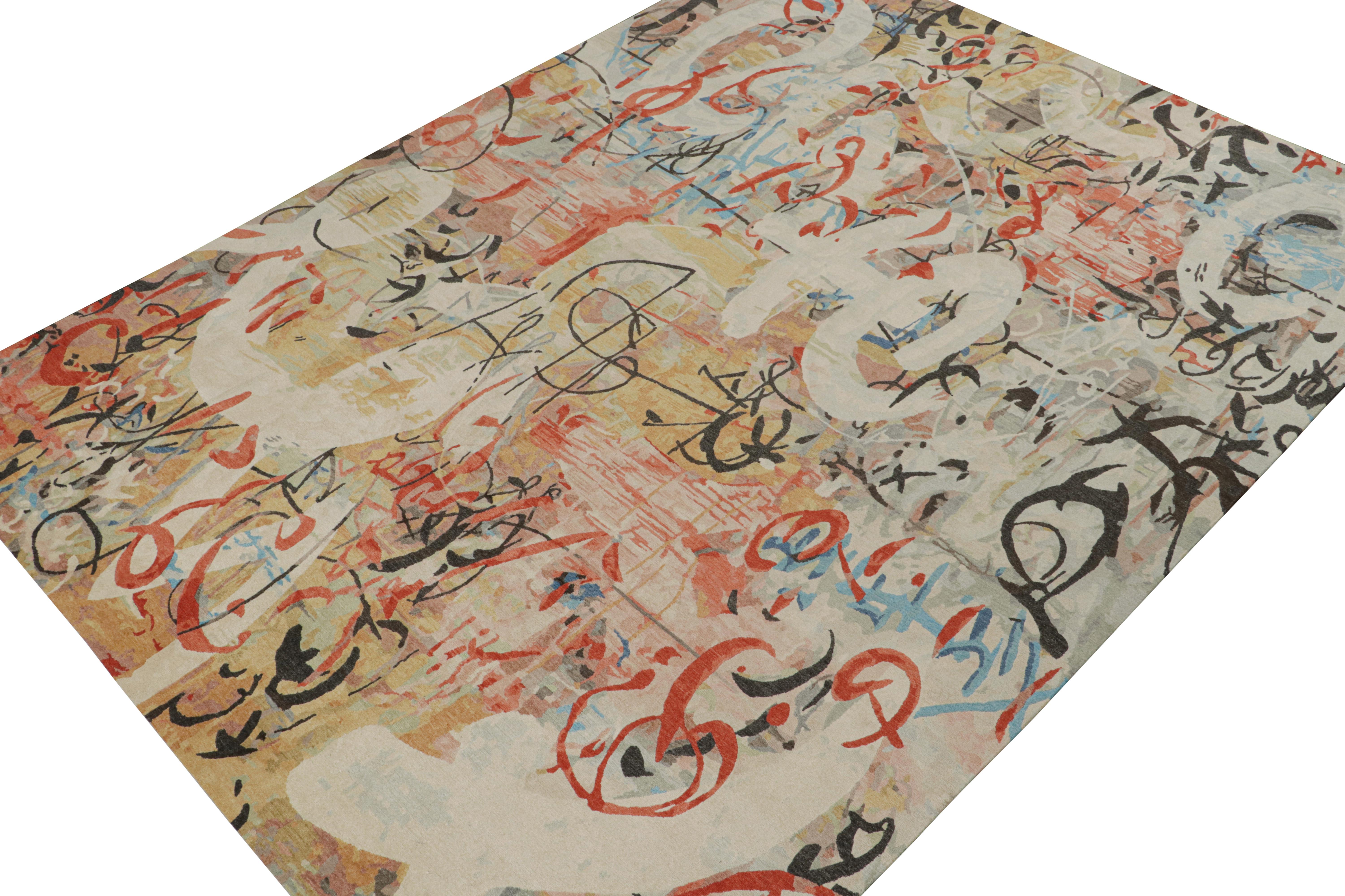 Dieser zeitgenössische abstrakte Teppich im Format 9x12 ist ein Neuzugang in der Modern Collection'S von Rug & Kilim - handgeknüpft aus Wolle und Seide. 

Über das Design:

Dieser abstrakte, expressionistische Teppich ist mit einem von