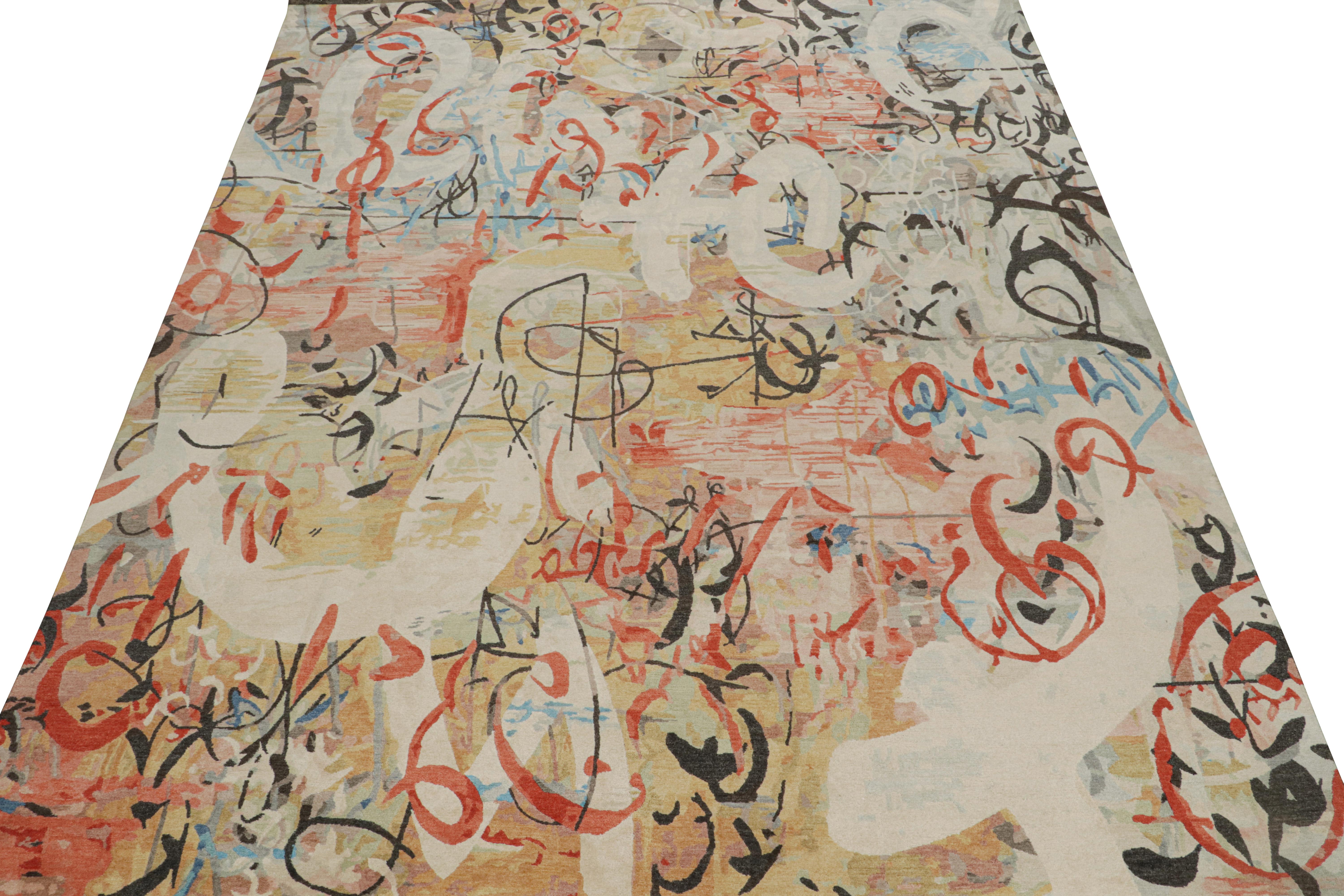 Nepalese Rug & Kilim’s Modern Abstract Rug in a Multicolor Patterns For Sale
