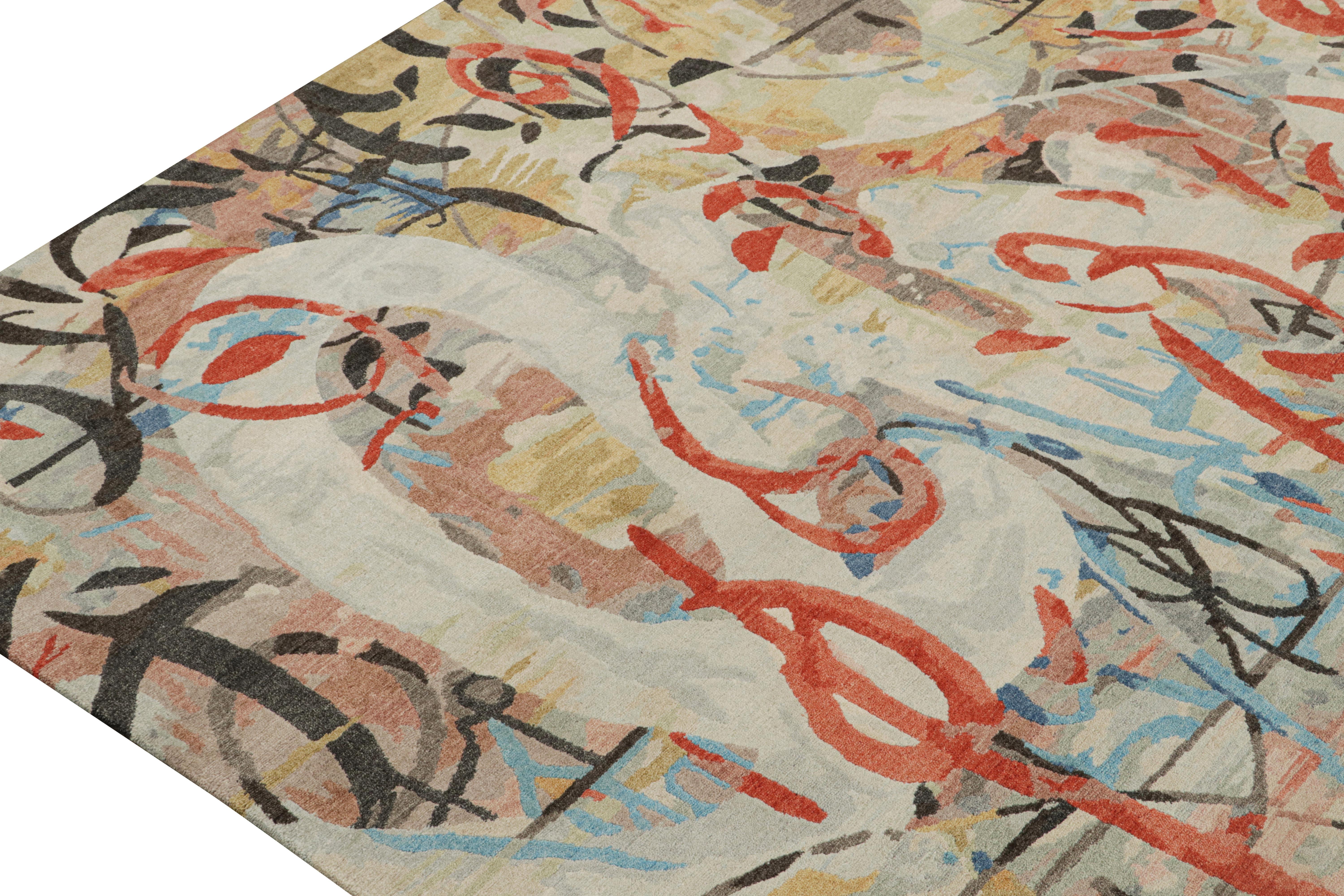 Rug & Kilim's Modern Abstract Rug in Multicolor-Mustern (Handgeknüpft) im Angebot