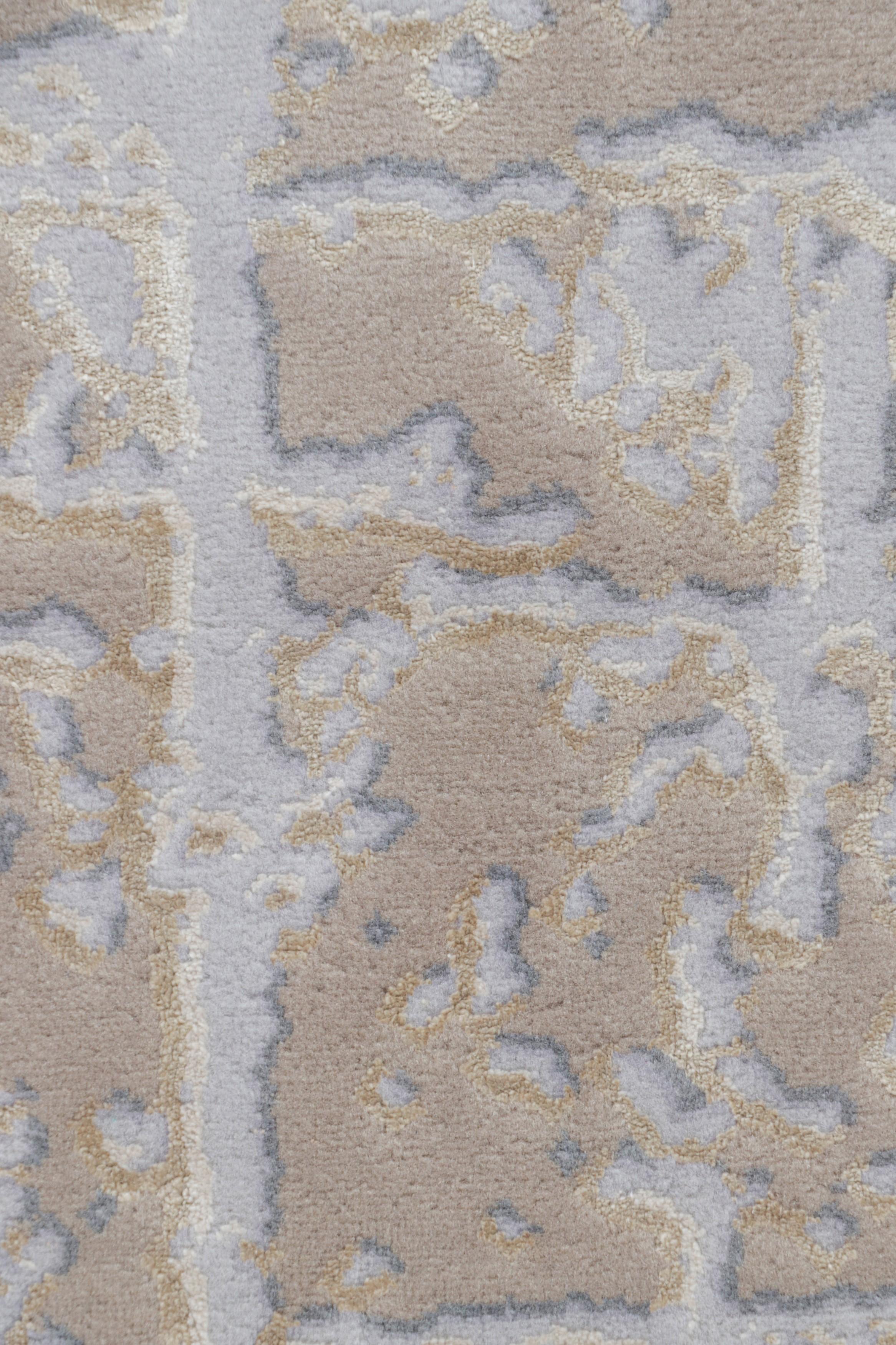 Rug & Kilim's Moderner abstrakter Teppich in Beige und Grau (Indisch) im Angebot