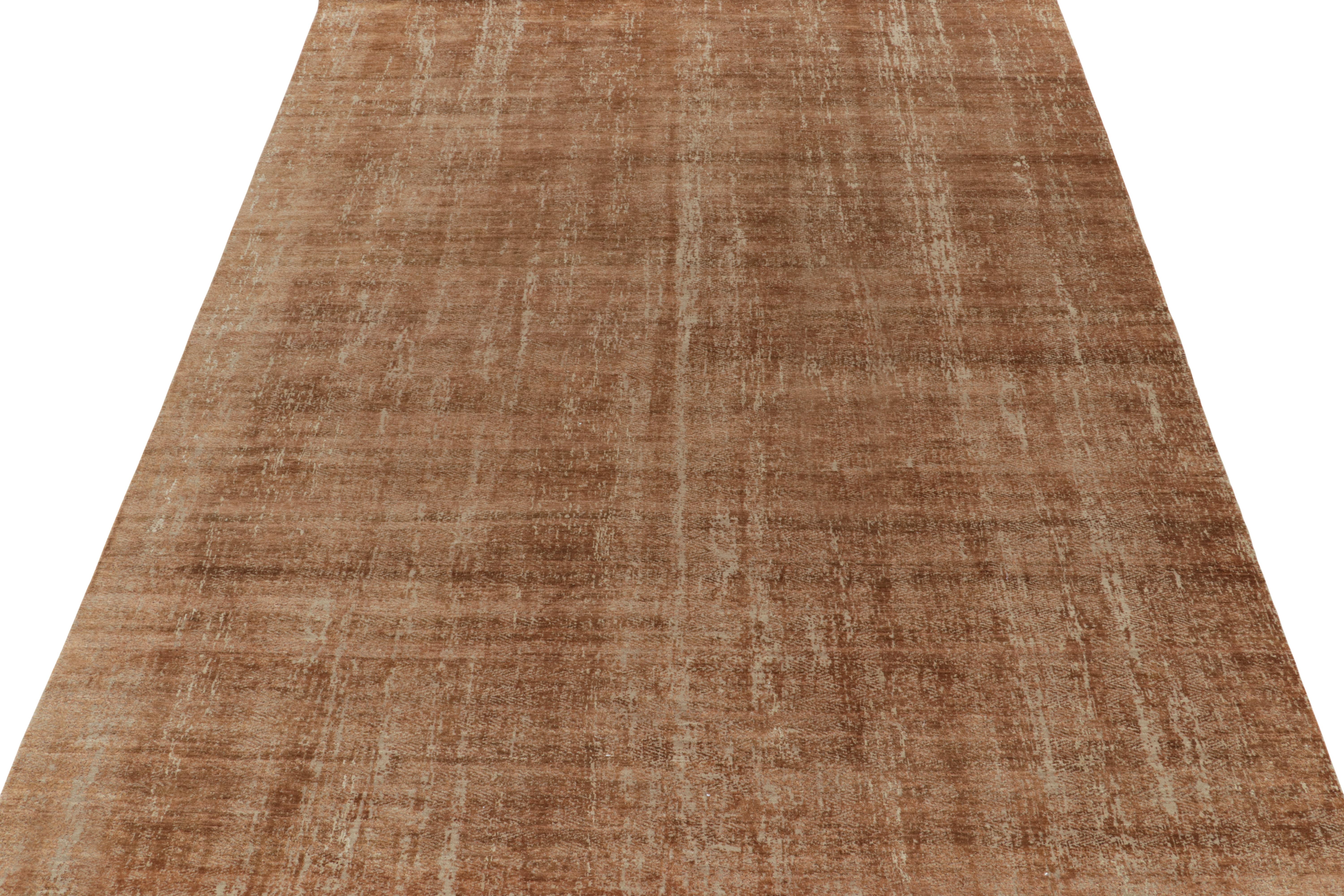 Moderne Rug & Kilim's Modern Abstract Rug in Beige-Brown and Gray (tapis abstrait moderne en beige, marron et gris) en vente