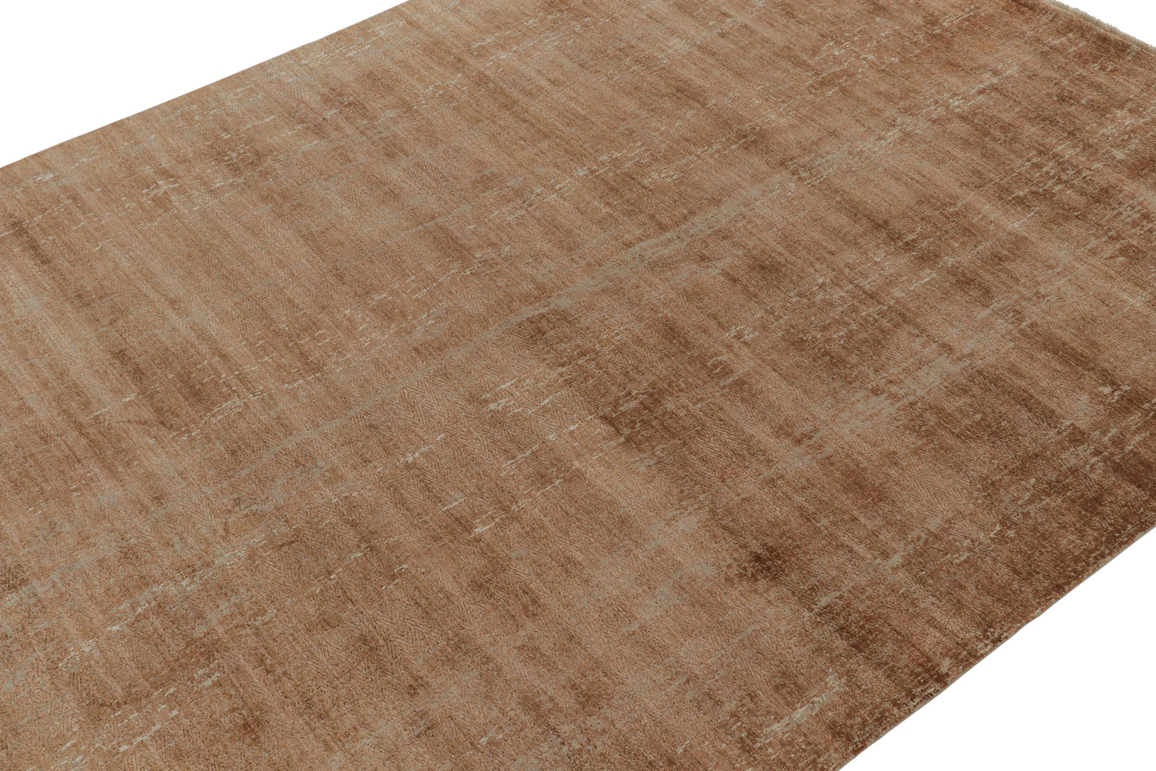 Indien Rug & Kilim's Modern Abstract Rug in Beige-Brown and Gray (tapis abstrait moderne en beige, marron et gris) en vente