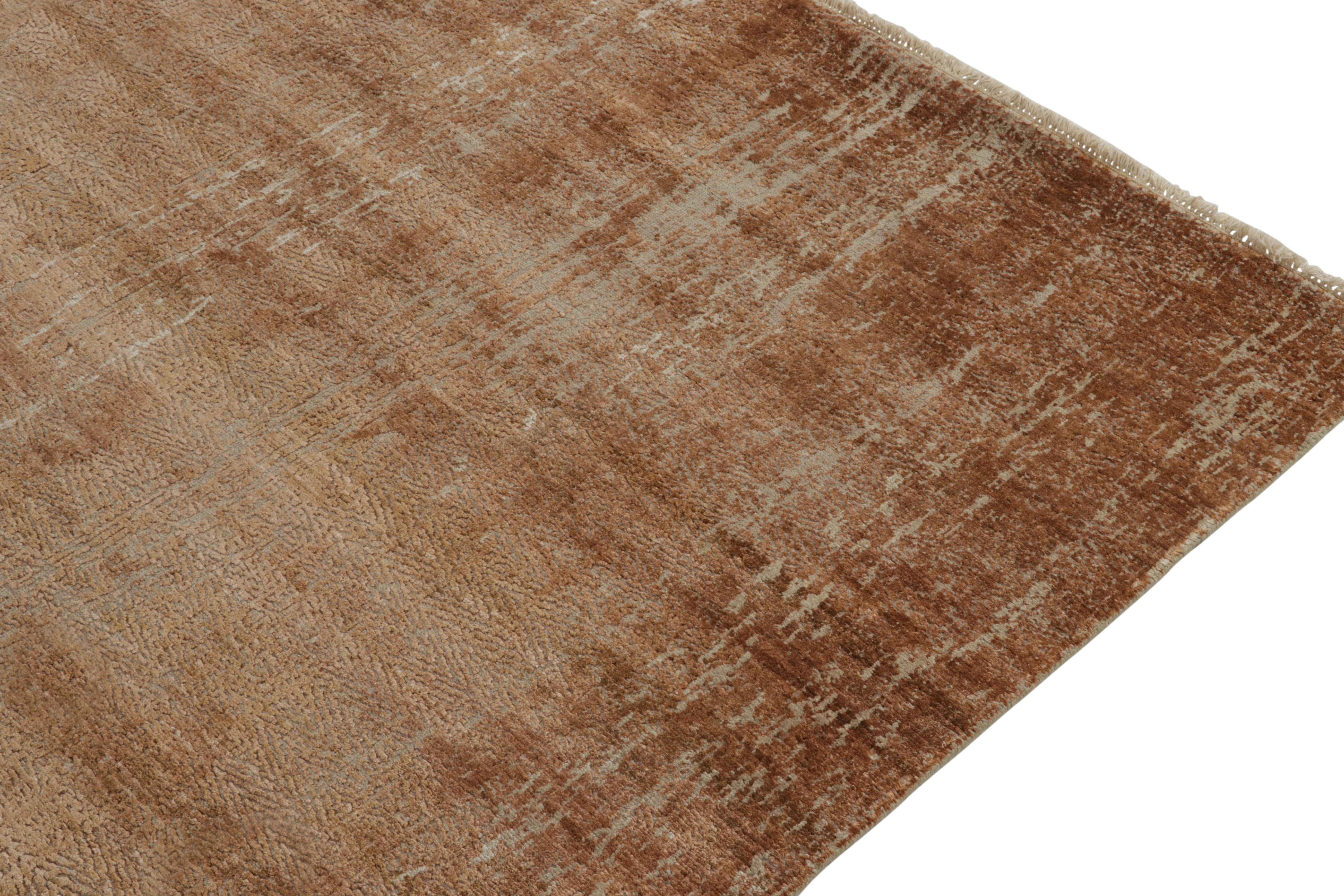 Noué à la main Rug & Kilim's Modern Abstract Rug in Beige-Brown and Gray (tapis abstrait moderne en beige, marron et gris) en vente