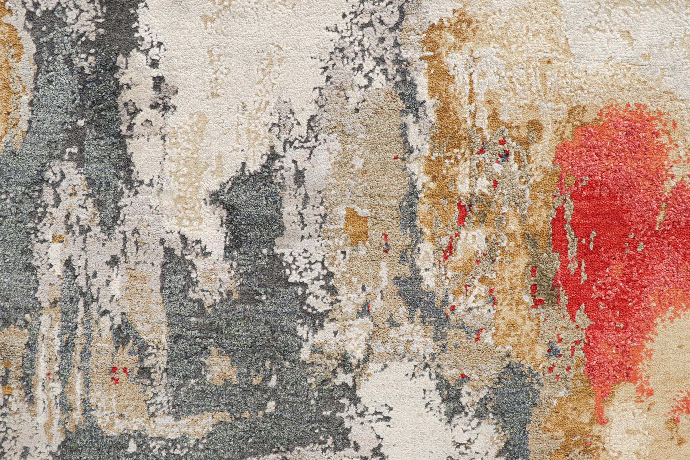 Rug & Kilim's Modern Abstract Rug in Beige-Brown, Gray and Red (tapis abstrait moderne en beige, gris et rouge) Neuf - En vente à Long Island City, NY